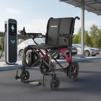 Fauteuil roulant électrique pliable à double moteur 200W, léger, avec cadre en fibre de carbone, chaise motorisée portable pour les voyages