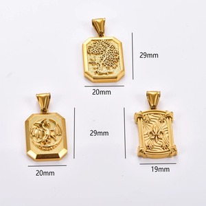 Collier avec pendentifs en alliage plaqué or sur le thème du dragon et de l'arbre, style hip-hop unisexe, bijoux de charme, cadeau - Product Image 3