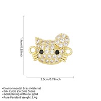 Bracelet pendentif chat mignon et élégant en cuivre plaqué or véritable 18 carats, accessoire féminin, bijou unique et frais