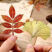 Marque-page en métal rétro en forme de feuille de Ginkgo avec impression typographique, épaisseur de 1 mm - Cadeau original pour les étudiants