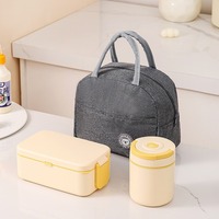 Boîtes à lunch bento en plastique personnalisées, étanches, pour enfants et adultes, avec pot à soupe