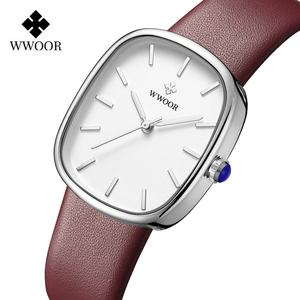 For WWOOR 8881 Elegant Retro Women's Quartz <b>Watch</b> Small Square Exquisite Glass Dial Window Waterproof <b>Leather</b> Band Business Styl - Product Image 5