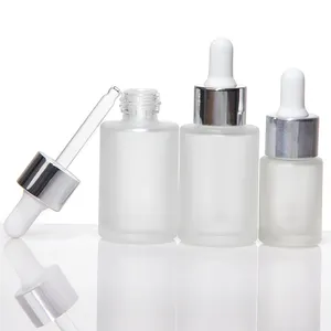 Flaconi per cosmetici in vetro da 60ml ambra smerigliata per uso alimentare da 30ml flacone in siero per viso per capelli di lusso vuoto personalizzato flacone contagocce essenziale per capelli