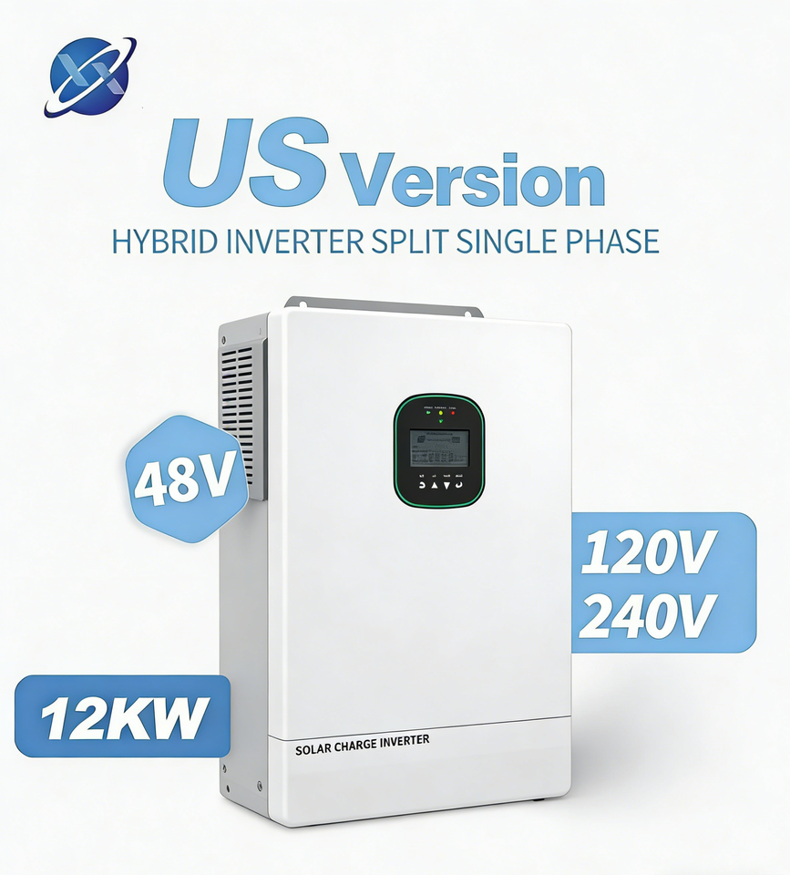 12kw 12000w 48v Hybrid Inverter Dual MPPT Split Phase 6 Parallel String ...