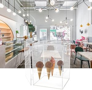 Vente en gros de cornet de glace en acrylique transparent de haute qualité 9 trous armoire avec porte - Product Image 4