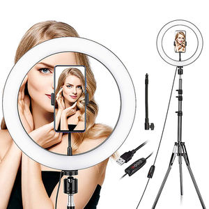 Anillo de luz LED regulable para selfies, lámpara de 26cm, 10 grados, ABS, 5V, cable USB, Control de Color RGB, cambiable, para <span class=keywords><strong>Facebook</strong></span> - Product Image 2