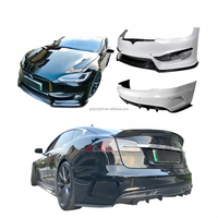 2013-2020 pour Tesla Model S Kit de carrosserie en Fiber de carbone de style PD amélioré jupes latérales de pare-chocs avant capot de becquet de pare-chocs arrière