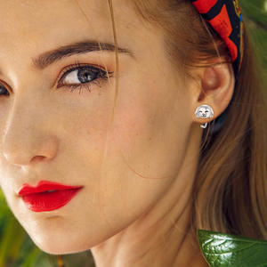 Pendientes con dibujo de perro, chapados en plata, aleación de zinc, joyería de moda unisex, regalo para mujeres y hombres - Product Image 4