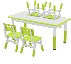 Mesa de Arte y Manualidades para Niños con Altura Ajustable, Silla Cuadrada para Niños Pequeños, para Exteriores, Escuela, Dormitorio, Superficie de Madera, Diseño Moderno, Plástico Creativo para Jugar - Product Image 1