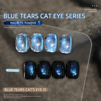 Vernis à ongles gel effet œil de chat bleu larmes d'ange 10ml, personnalisable avec logo OEM, paillettes scintillantes, gel magnétique pour ongles œil de chat