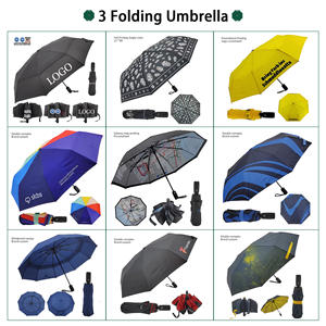 <span class=keywords><strong>Parapluie</strong></span> 3 plis automatique Offre Spéciale de haute qualité avec cadre <span class=keywords><strong>inversé</strong></span> en fibre de verre nervures poignée en plastique impression UV de style professionnel - Product Image 2