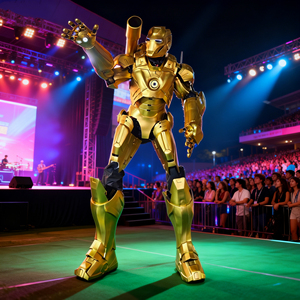 Disfraz de Robot LED Gigante Amarillo Caminante Transformable en Coche para Desfiles al Aire Libre, Celebraciones y Decoración Festiva - Venta al por Mayor - Product Image 1