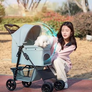 Xe đẩy thú cưng gấp gọn dễ dàng một tay, chất liệu vải Oxford 600D, xe đẩy chó và xe đẩy 3 bánh cao cấp dành cho chó - Product Image 5