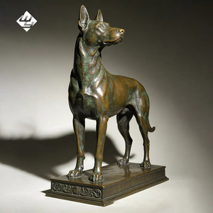 Sculpture de chien de chasse en bronze coulé grandeur nature pour la décoration de jardin, de parc et de paysage - Product Image 3