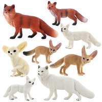 Modèle de renard réaliste en PVC pour l'exportation, incluant renard arctique, renard sans oreilles, renard blanc, renard roux, thème animalier pour l'affichage