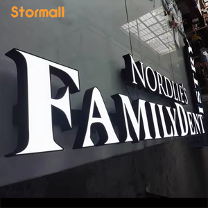 Segni di costruzione esterno esterno grandi lettere illuminate 3D segnaletica personalizzata luce in acciaio inox pubblicità <span class=keywords><strong>Logo</strong></span> del marchio - Product Image 6