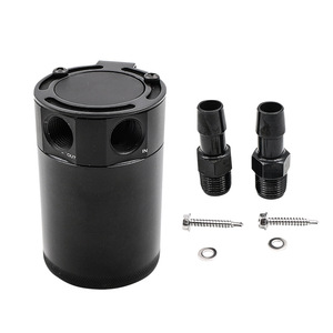 Automotive Oil Catch <b>Can</b> With <b>Air</b> Filter Dual Flow 2 Hole Aluminum Alloy Black For Retrofit Upgrade - Product Image 5