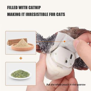Nuevo juguete de pájaro de hierba gatera realista gorjeo de felpa recargable juego interactivo para interiores - Product Image 2