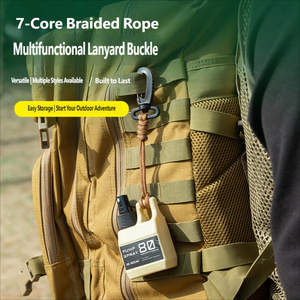 Cordón corto para llavero con mini mosquetón, accesorio DIY hecho a <span class=keywords><strong>mano</strong></span>, cordón antipérdida para exteriores, mosquetón <span class=keywords><strong>de</strong></span> <span class=keywords><strong>mano</strong></span>, cordón para paraguas - Product Image 2