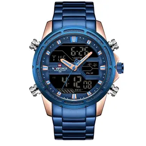 Offre Spéciale : Montre de Luxe pour Homme 9138 en Acier Inoxydable, Étanche 3ATM, Affichage Analogique-Numérique, Charme Affaires - Product Image 1