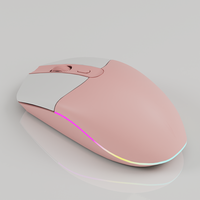 Ratón Óptico Inalámbrico Silencioso Banda, Ergonómico, 800-1600 DPI, Retroiluminación RGB Conmutable, Ratón para Juegos para PC, Uso en Oficina y Negocios