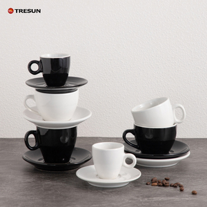 Ensemble de tasses à café en porcelaine écologiques avec logo personnalisé, faible MOQ, compatibles lave-vaisselle, capacité 80/180/200 ml, compatibles micro-ondes - Product Image 5