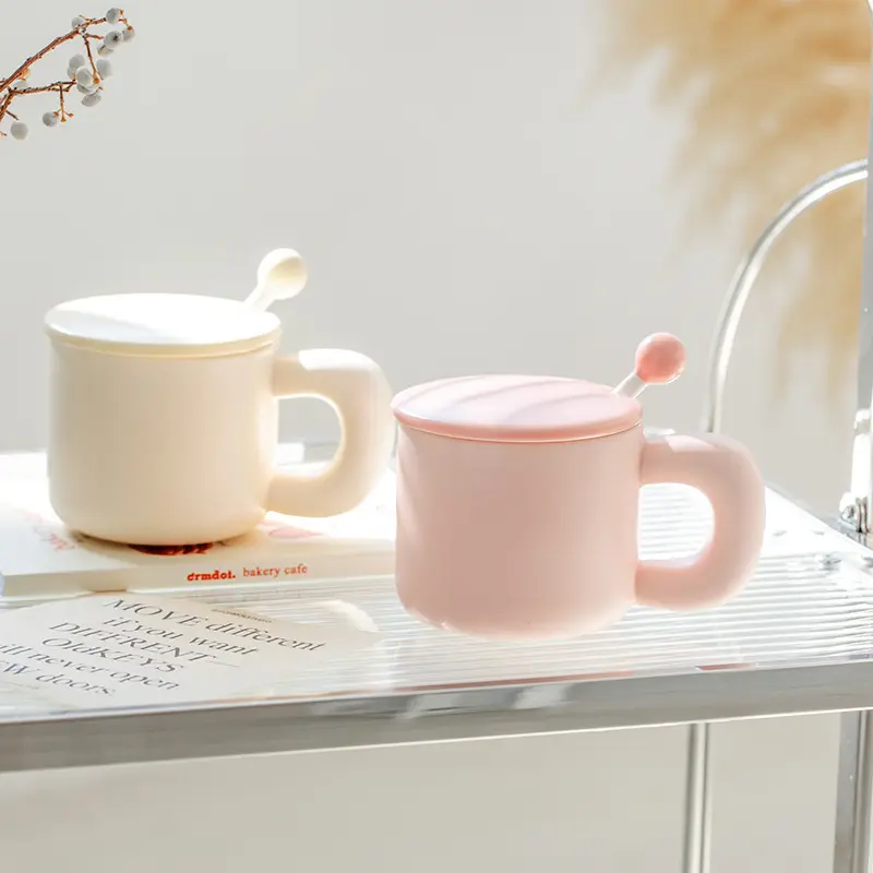 Taza de leche fufu, nivel de apariencia alto, taza simple para el hogar, Taza de cerámica para oficina de leche de viento ins