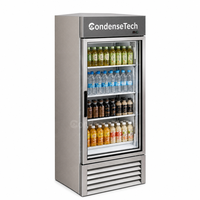 Vitrine Réfrigérée Simple Porte Vitrée Refroidissement par Air Congélation Rapide Étagères Réglables 400L Restaurant