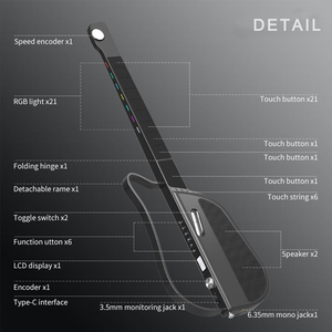 <span class=keywords><strong>Chitarra</strong></span> Giocattolo Smart Silenziosa Elettrica Pieghevole Senza Corde Ricaricabile <span class=keywords><strong>per</strong></span> Principianti da Campeggio con Canto Automatico Effetto One-Man Band - Product Image 6