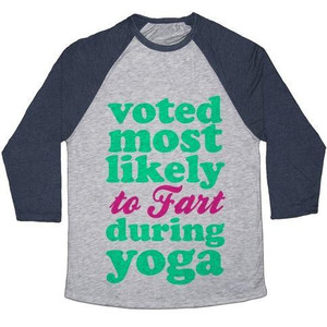 Most Likely to Fart During Yoga Unisex Tri-Blend <b>Baseball</b> <b>Tee</b> - Product Image 4