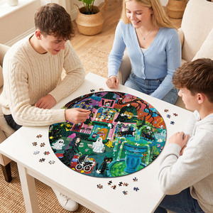 Puzzle 3D Animaux de Dessin Animé à Chercher et à Trouver pour Enfants de 8 à 13 Ans, Jeu en Carton Unisexe avec Fantômes, Chats et Scène de Maison - Product Image 5