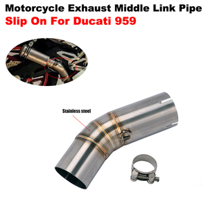 Terminale di Scarico Slip-On per <span class=keywords><strong>Ducati</strong></span> 959 Panigale, Tubo di Collegamento Centrale da 60mm, Silenziatore in Acciaio Inox - Product Image 3