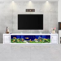 Meuble TV d'usine ultra-blanc avec aquarium ouvert pour poissons rouges, salon, nouvelle collection 2025, grand modèle pour la maison, écologique, sans eau, Dragon Doré