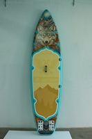 Planche de paddle gonflable ODM rigide, stable, antidérapante et confortable, motif loup, polyvalente pour le fitness