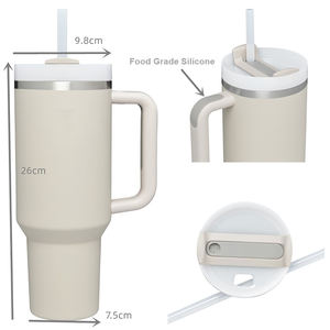Vaso Térmico Clásico de Acero Inoxidable 304 de 40 oz con Asa y Pajita, Logotipo Personalizado, Aislamiento Térmico de 6 a 12 Horas, Apto para Agua Hirviendo, para Viajes - Product Image 4