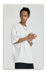 Nouveau T-shirt en coton épais 280 GSM orange pour homme, coupe ample et oversize, style streetwear décontracté, modèle vierge 2026 - Product Image 6