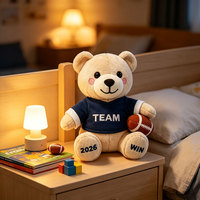 Ours en peluche personnalisé pour mascotte d'équipe de rugby, souvenir pour fans de matchs sportifs, affichage pour clubs, acheteurs en gros