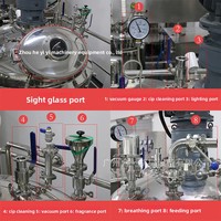 Vente directe usine – Machine d'émulsification à cisaillement élevé avec levage hydraulique, contrôle par écran tactile, homogénéisation sous vide pour crème solaire, 1300 kg