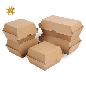 Thực Phẩm Lớp <span class=keywords><strong>Hamburger</strong></span> Hot Dog Bao Bì Kinh Tế Kraft Burger Box Giấy Gợn Sóng Cho Nhà Hàng - Product Image 1