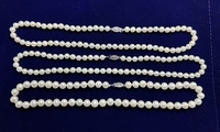 6-9mm perles d'eau douce blanches naturelles perles en vrac Akoya 45cm 4A collier de perles rondes
