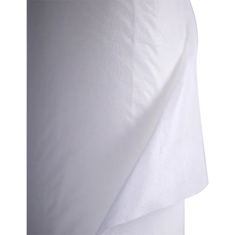 Rolo de tecido não tecido de fibra de liocel macio respirável spunlace branco micropor rolo de pano facial