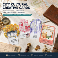 Tarjeta postal de papel tallado con diseño intrincado cortado a láser, impresión HD, tarjeta gruesa premium para turismo, suministro al por mayor de fábrica