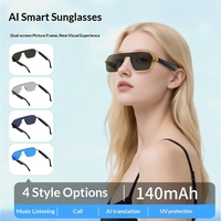 Lunettes audio intelligentes sans fil à commande vocale avec écouteurs intégrés, appels sans fil, coussinets de nez ajustables, protection solaire pour la pêche en extérieur