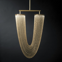 XINZHONG Personalizar Diseño Lujo Cobre Cadenas Hogar Jaula Forma Oro Hierro Lámpara Colgante Sala de estar Lámpara Colgante