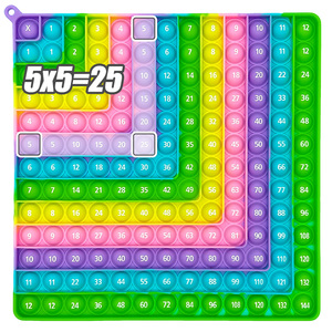 Vendita all'ingrosso 12x12 <span class=keywords><strong>giochi</strong></span> di <span class=keywords><strong>matematica</strong></span> moltiplicazione orari da tavolo di apprendimento in Silicone bolla Pop Fidget giocattoli educativi ASTM certificati - Product Image 1