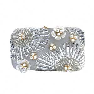 Nuevo bolso de noche de PU de lujo de alta gama con plumas y diamantes de imitación para venta al por menor y al por mayor - Product Image 1