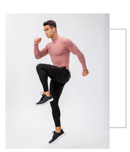 Sweat-shirt d'hiver pour hommes, doublé de polaire, haut de gamme, extensible, à manches longues, col montant, pour le sport, la course à pied et l'entraînement - Product Image 3