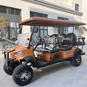 Carrito de golf eléctrico todoterreno naranja de 4 plazas, elevado, para caza, para villas, resorts y turismo. - Product Image 6