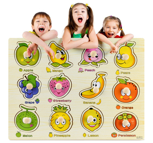 Puzzles en bois Montessori, jouets à emmancher, Tangram, puzzles à chevilles, jouets éducatifs <span class=keywords><strong>pour</strong></span> bébés, véhicules, animaux, fruits de dessins animés - Product Image 3