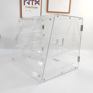 1 Raflı Yüksek Şeffaf Çevre Dostu Modern Akrilik Köşe Perakende Teşhir Alt Raf Kiti 42cm Yükseklik Kolay Montajlı Teşhir Standı - Product Image 2